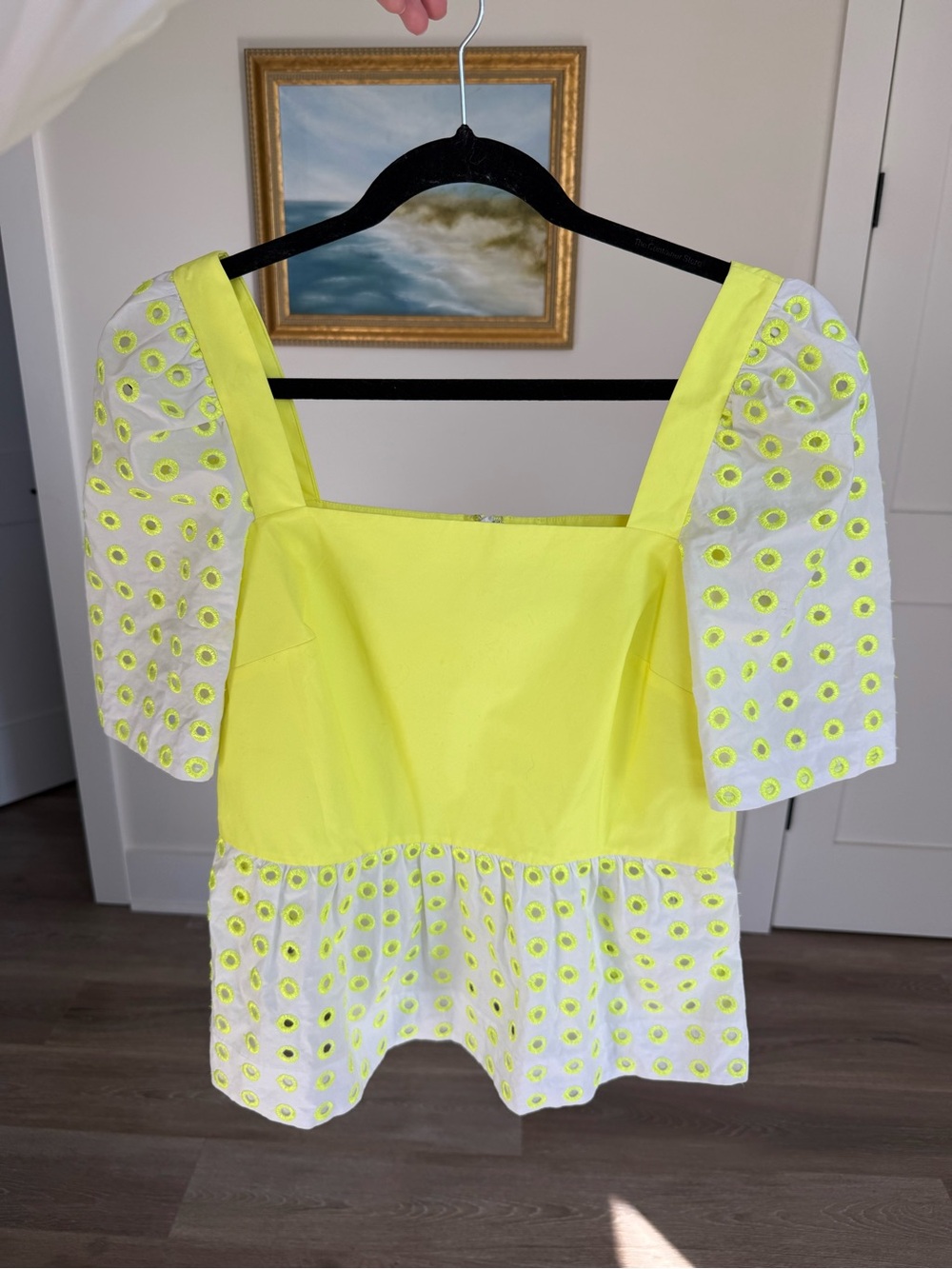 Tanya Taylor Delia Neon Eyelet Top - Picture 2 of 3